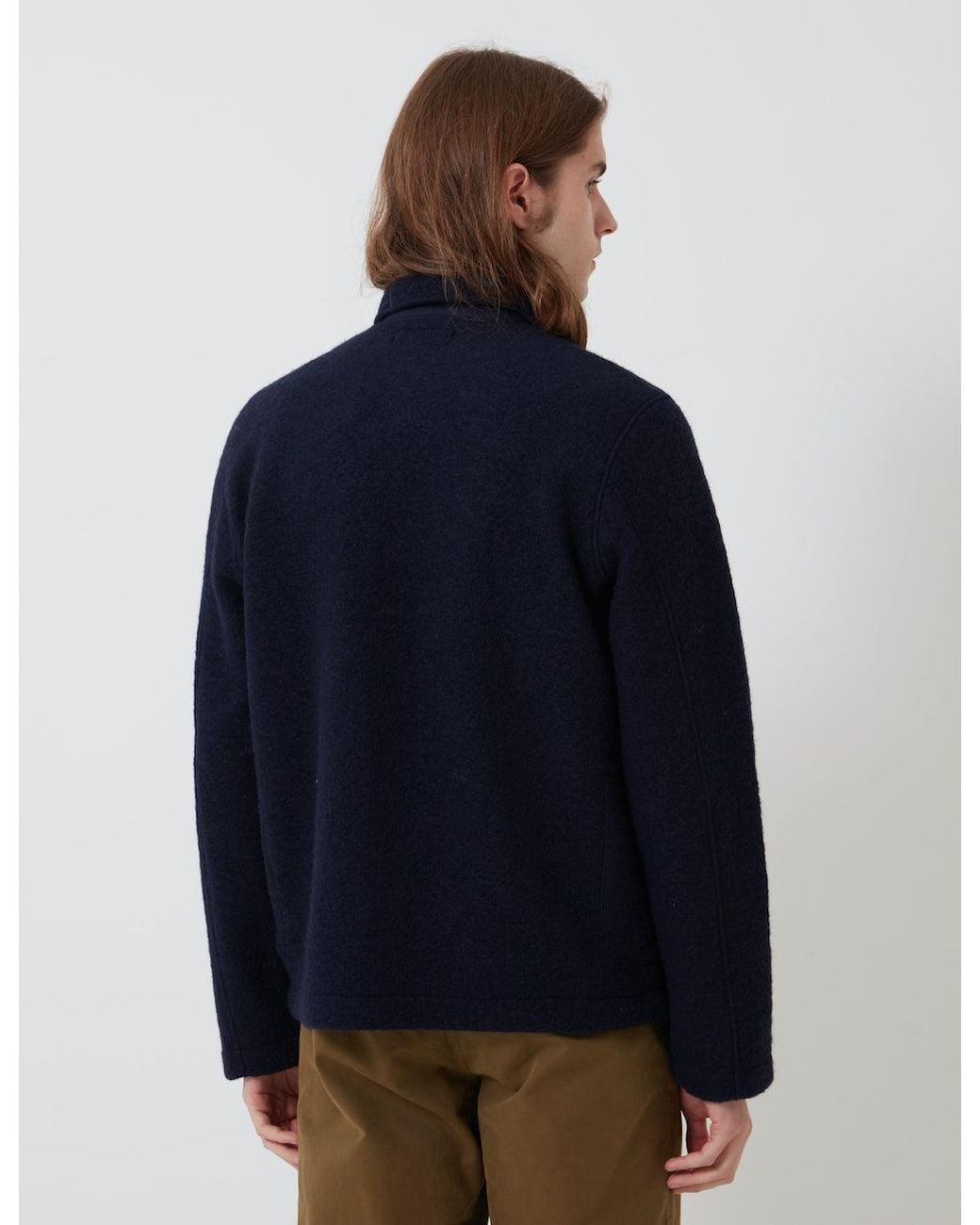 Universal Works Blue Lumber Jacket (Wool Fleece) for men