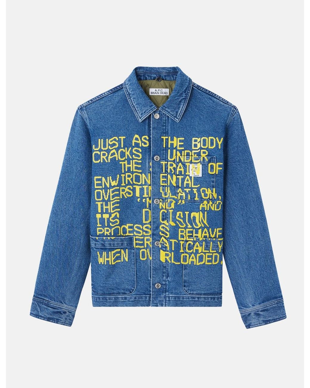 A.P.C. Blue X Brain Dead Veste Imhotep for men