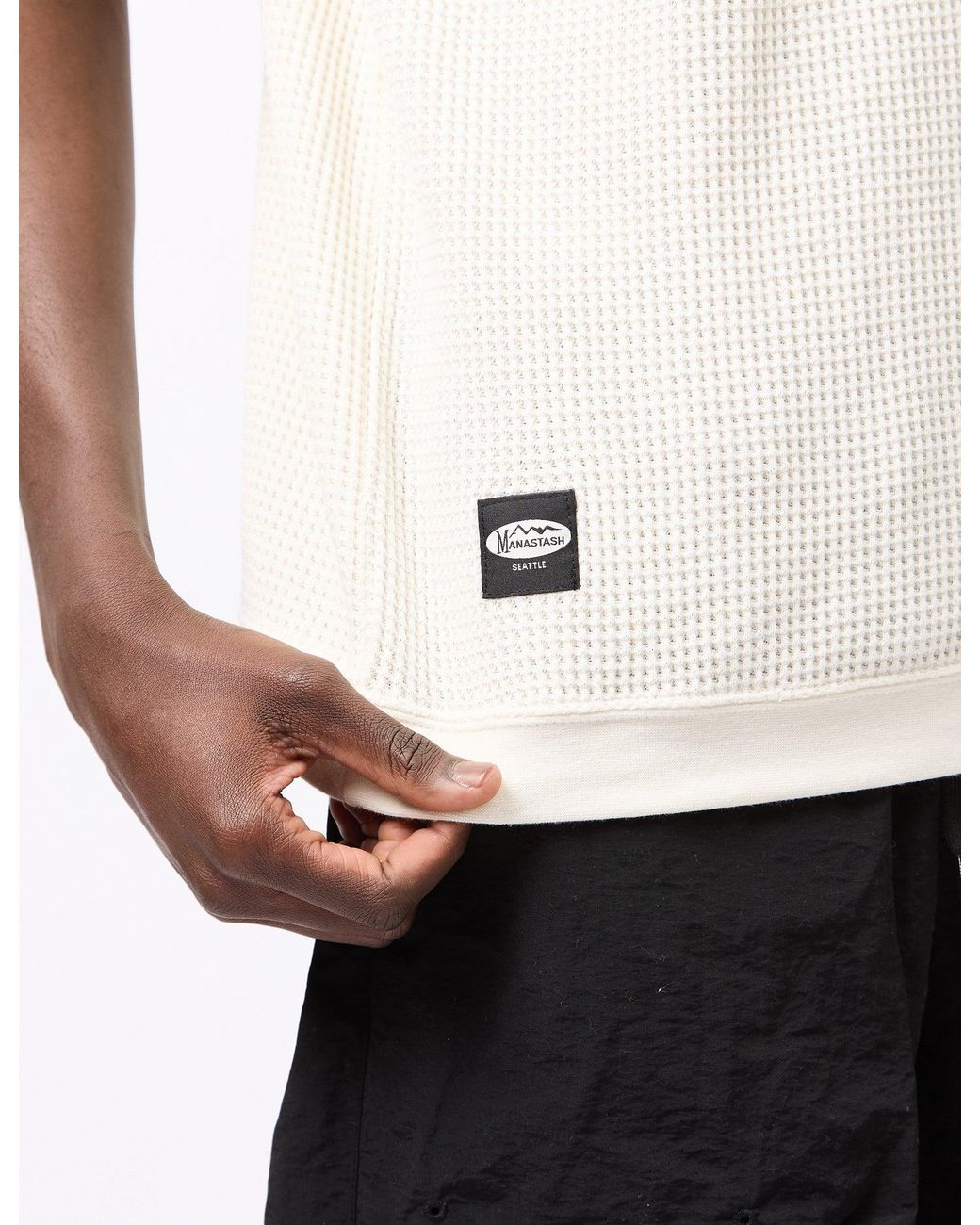 Manastash White Snug Thermal T-Shirt for men