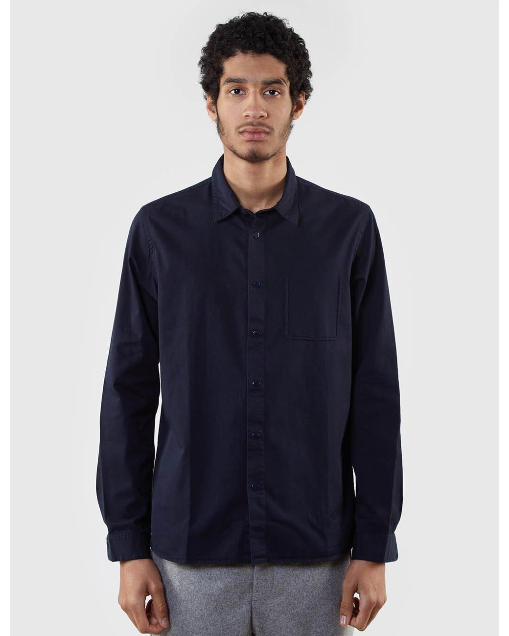 Folk Blue Folk Pop Stud Shirt for men