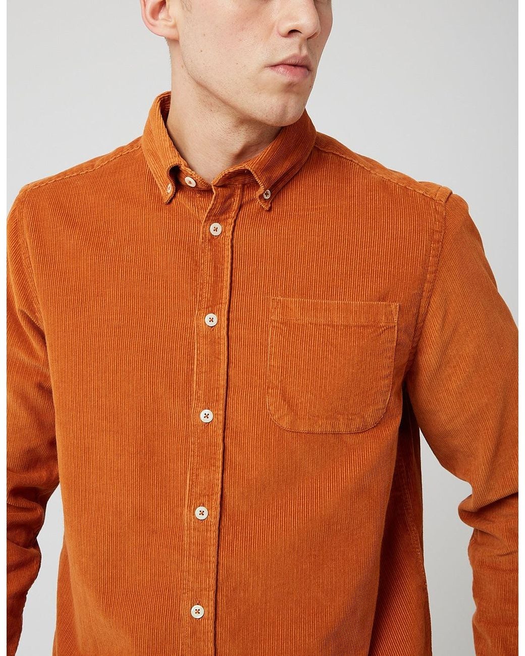 BHODE Orange X Brisbane Moss Shirt (14 Wale Cord) for men