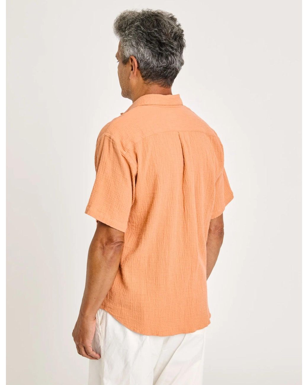 Laz Paz Orange La Paz Roque Grandpa Baggy Shirt for men