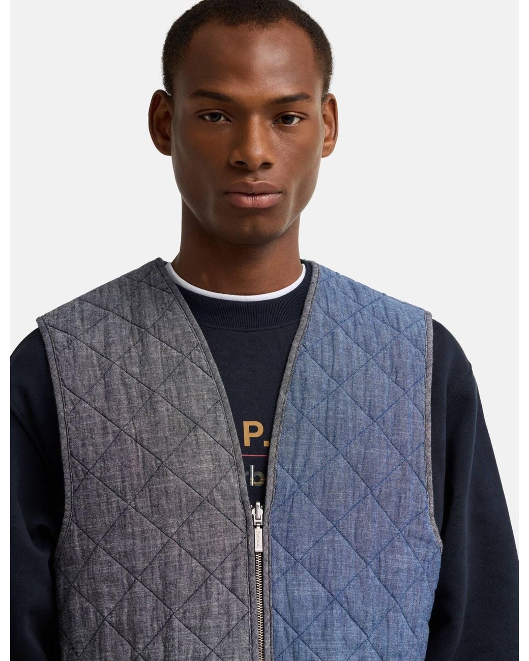 Barbour Blue X A.P.C. Zip Liner Vest for men