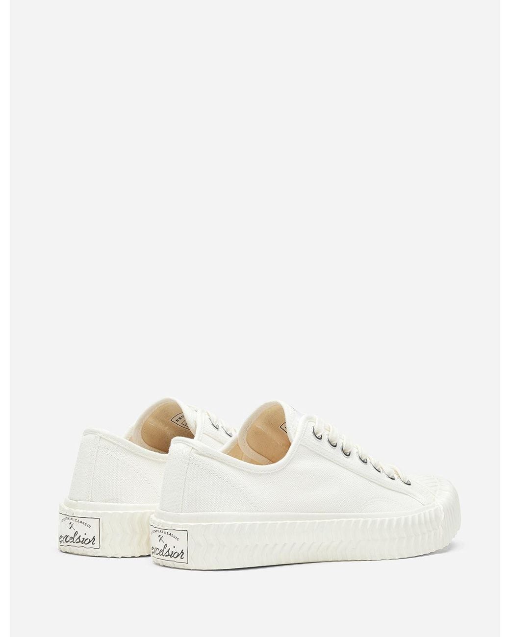 Excelsior White Bolt Low Canvas Trainers for men