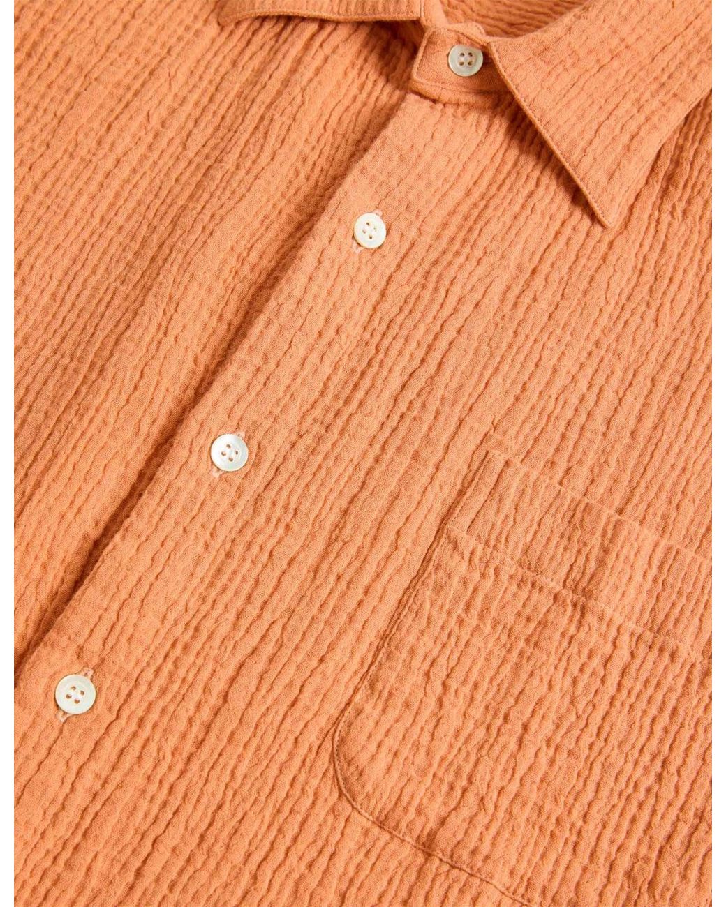 Laz Paz Orange La Paz Roque Grandpa Baggy Shirt for men