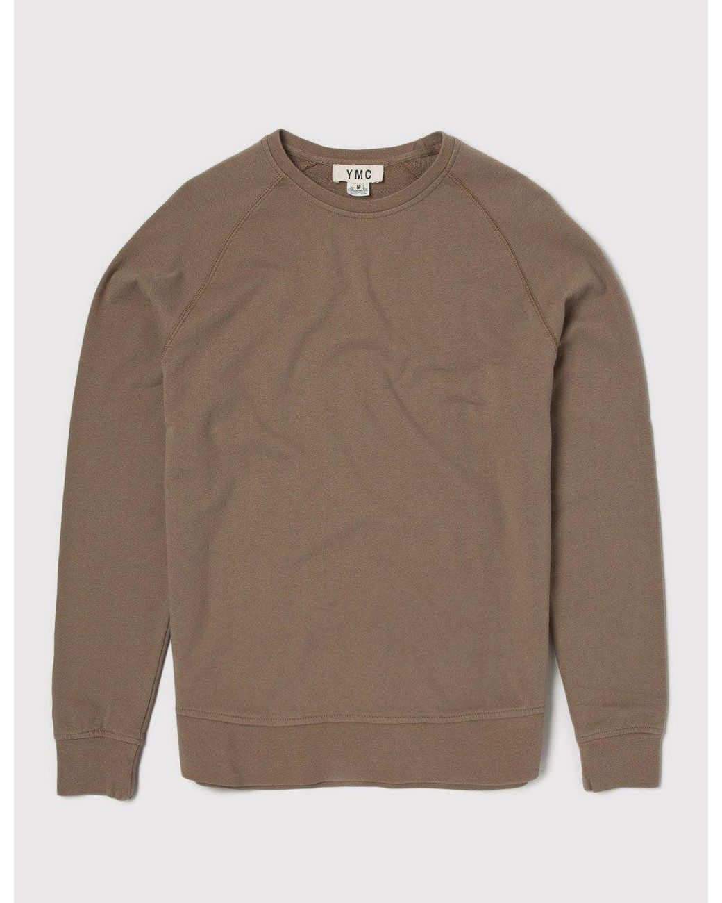 YMC Brown Loopback Raglan Sweatshirt for men