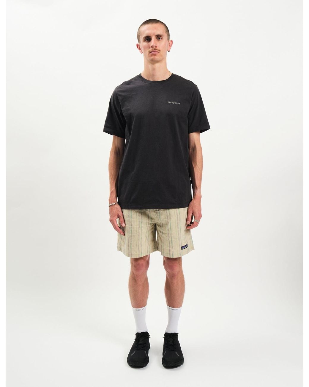 Patagonia Black P-6 Logo T-Shirt for men