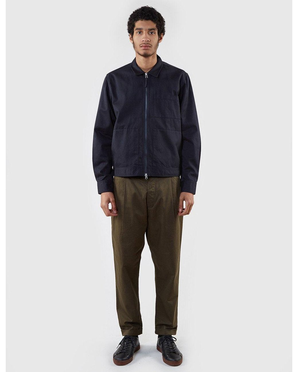 Universal Works Blue Zip Uniform Jacket for men
