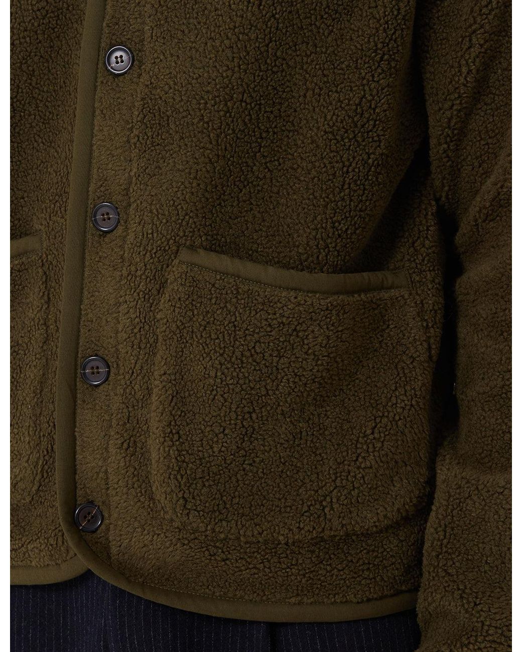 Universal Works Green Lancaster Jacket (Mountain Fleece) for men