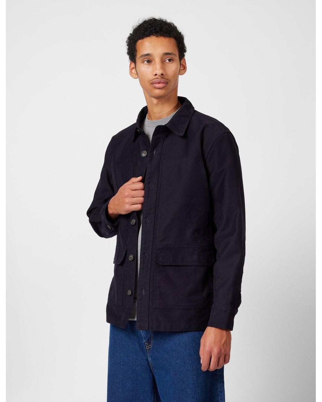Barbour Blue Newbirch Cotton Sateen Overshirt for men