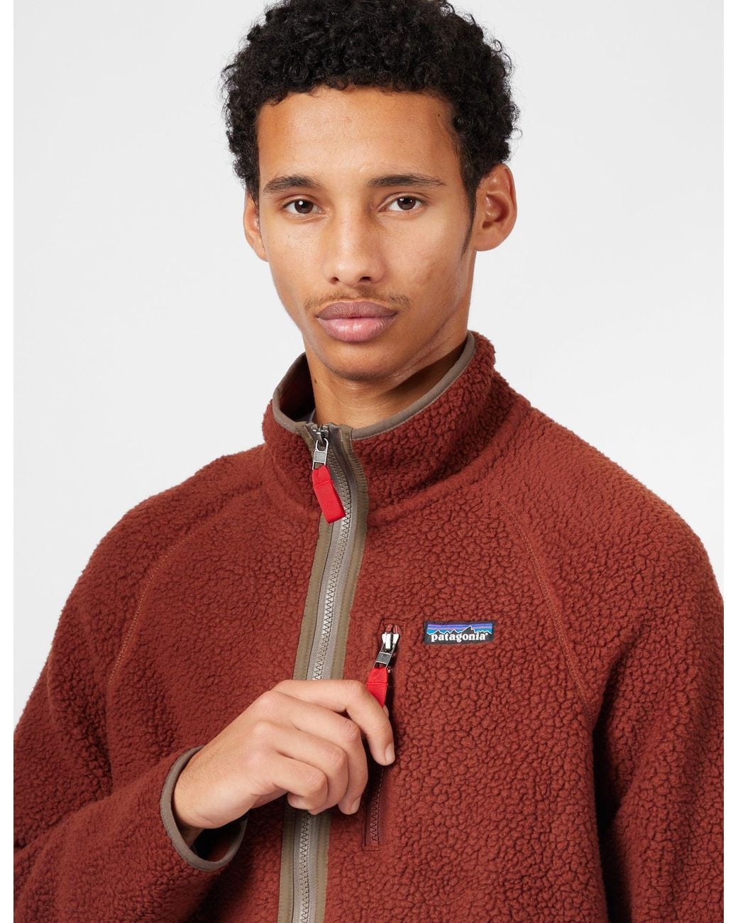 Patagonia Red Retro Pile Fleece Jacket for men
