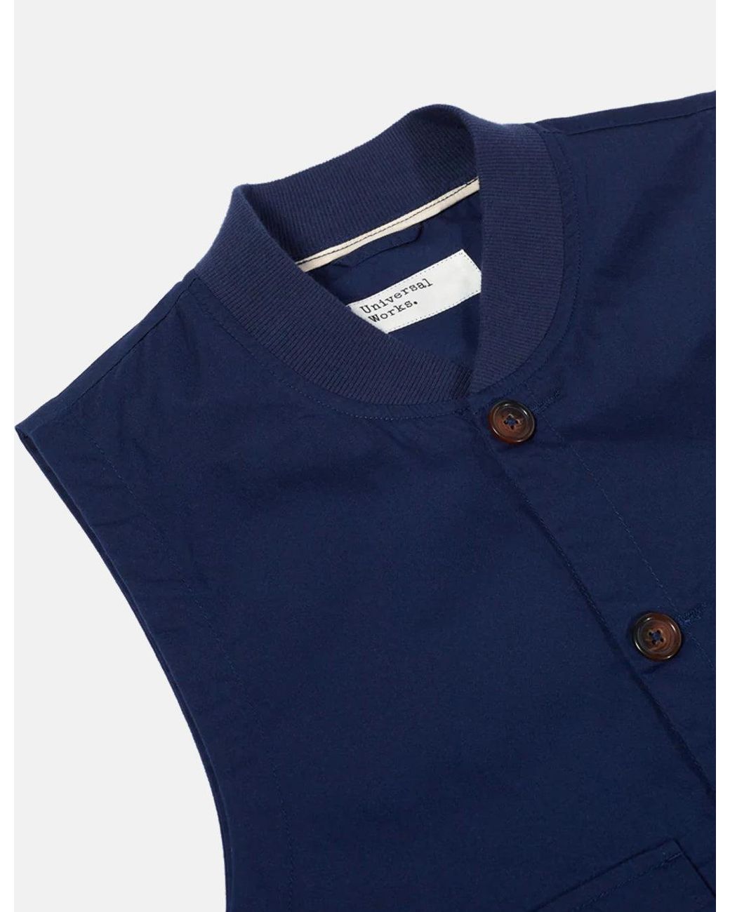 Universal Works Blue Watchman Waistcoat for men