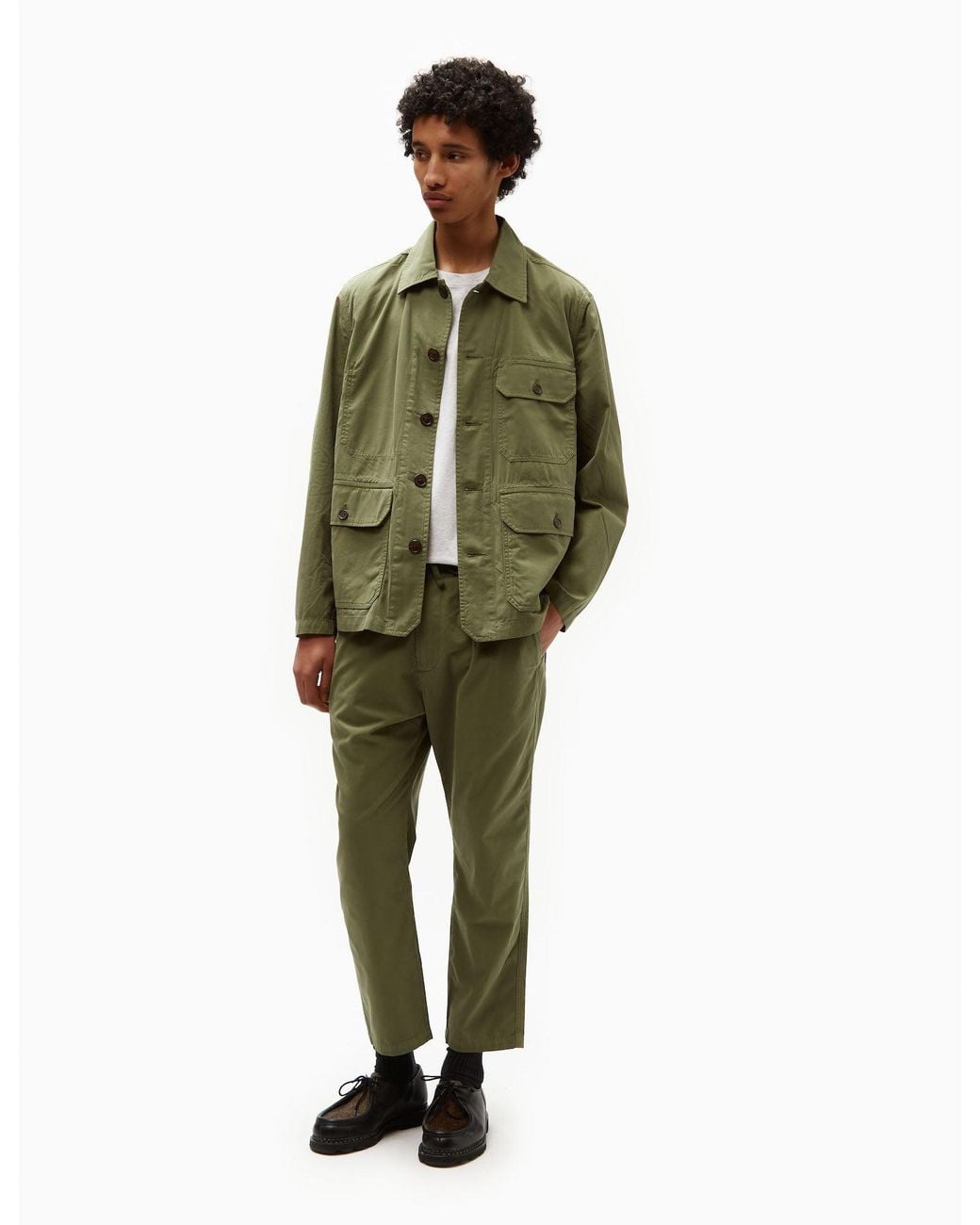 Universal Works Green Utility Jacket (Summer Canvas) for men