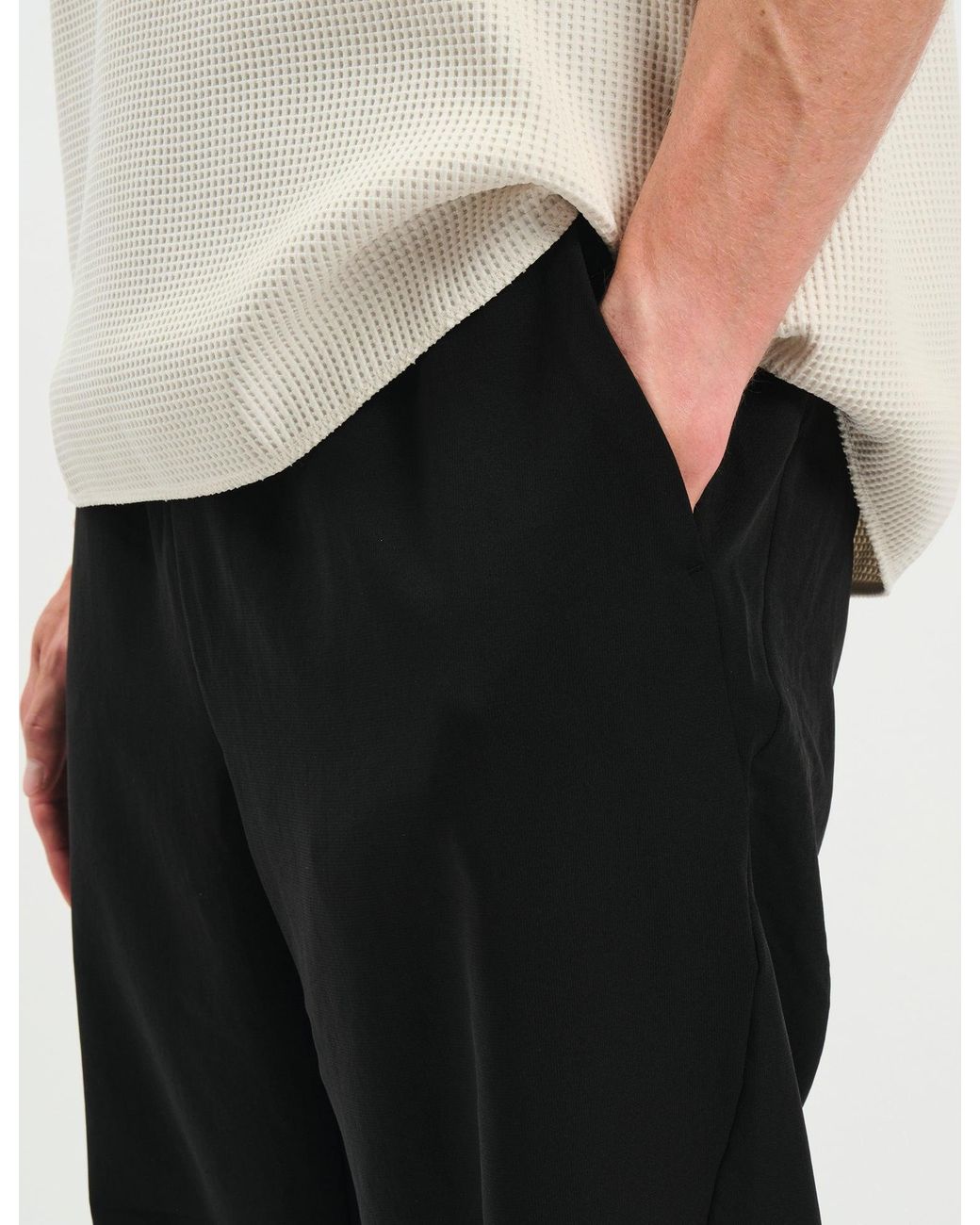 Goldwin Black Wide Leg Easy Pants for men