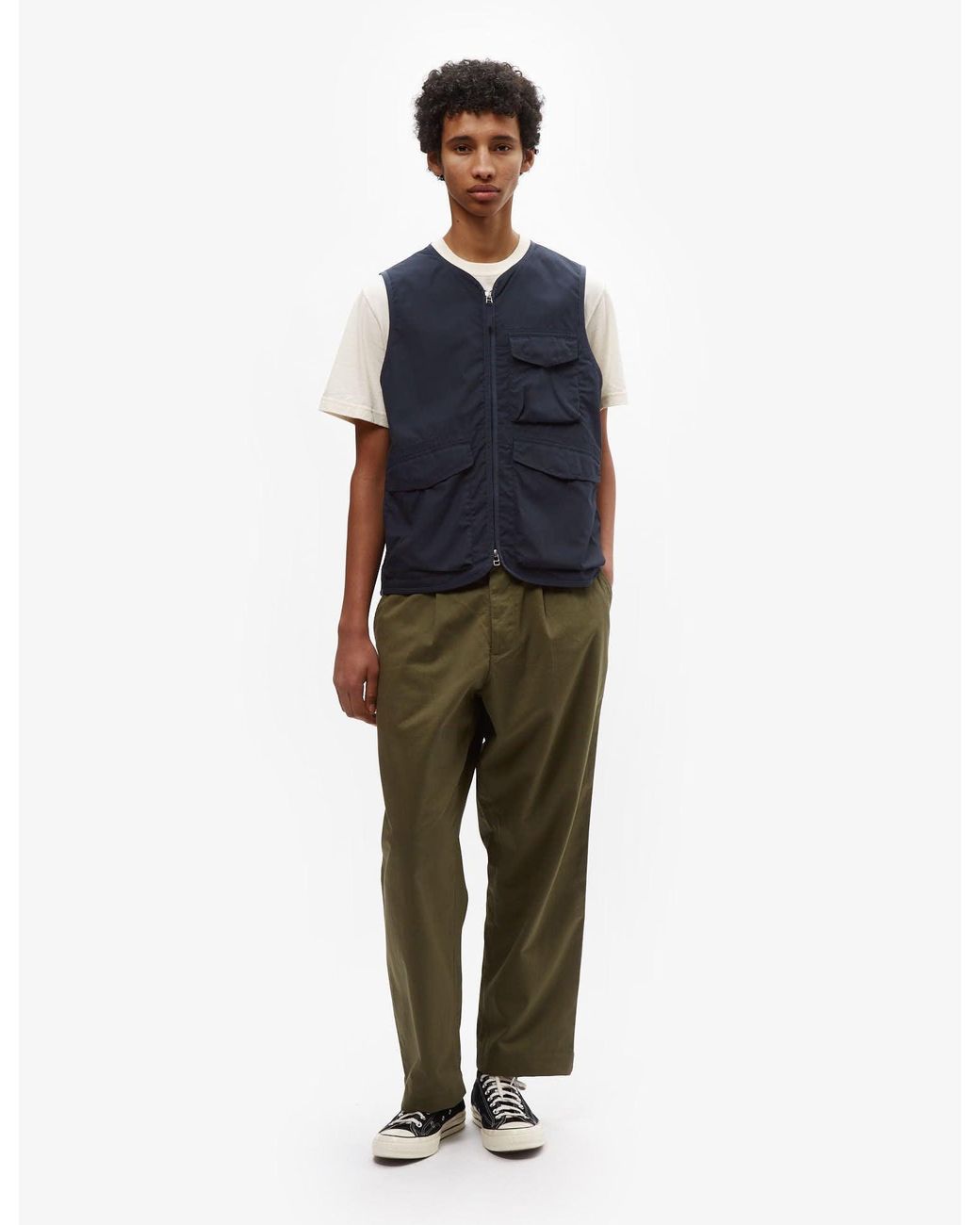 Universal Works Blue Parachute Liner Gilet (Recycled Poly) for men