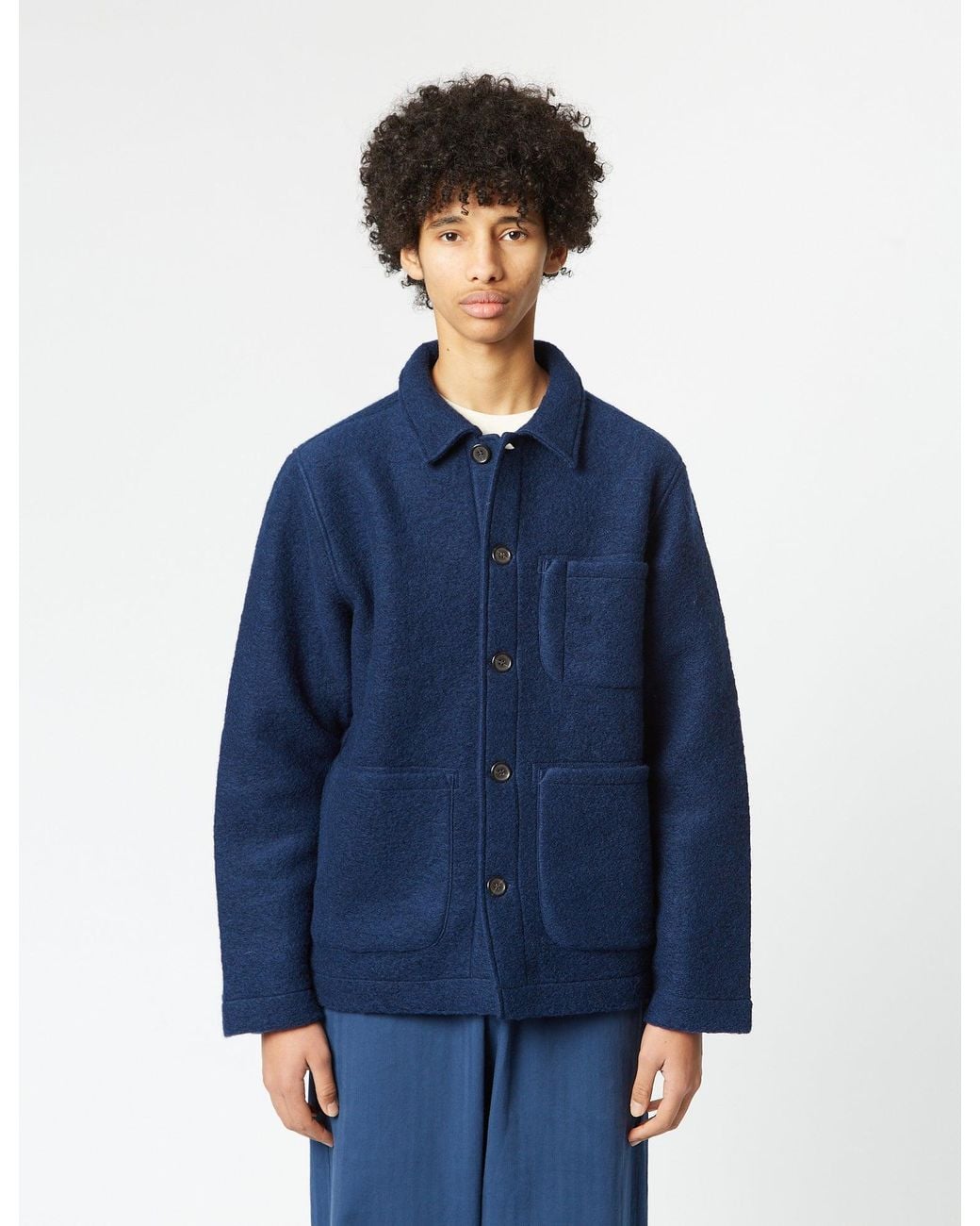 Universal Works Blue Field Jacket (Wool) for men