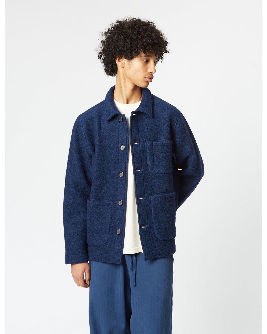 Universal Works Blue Field Jacket (Wool) for men