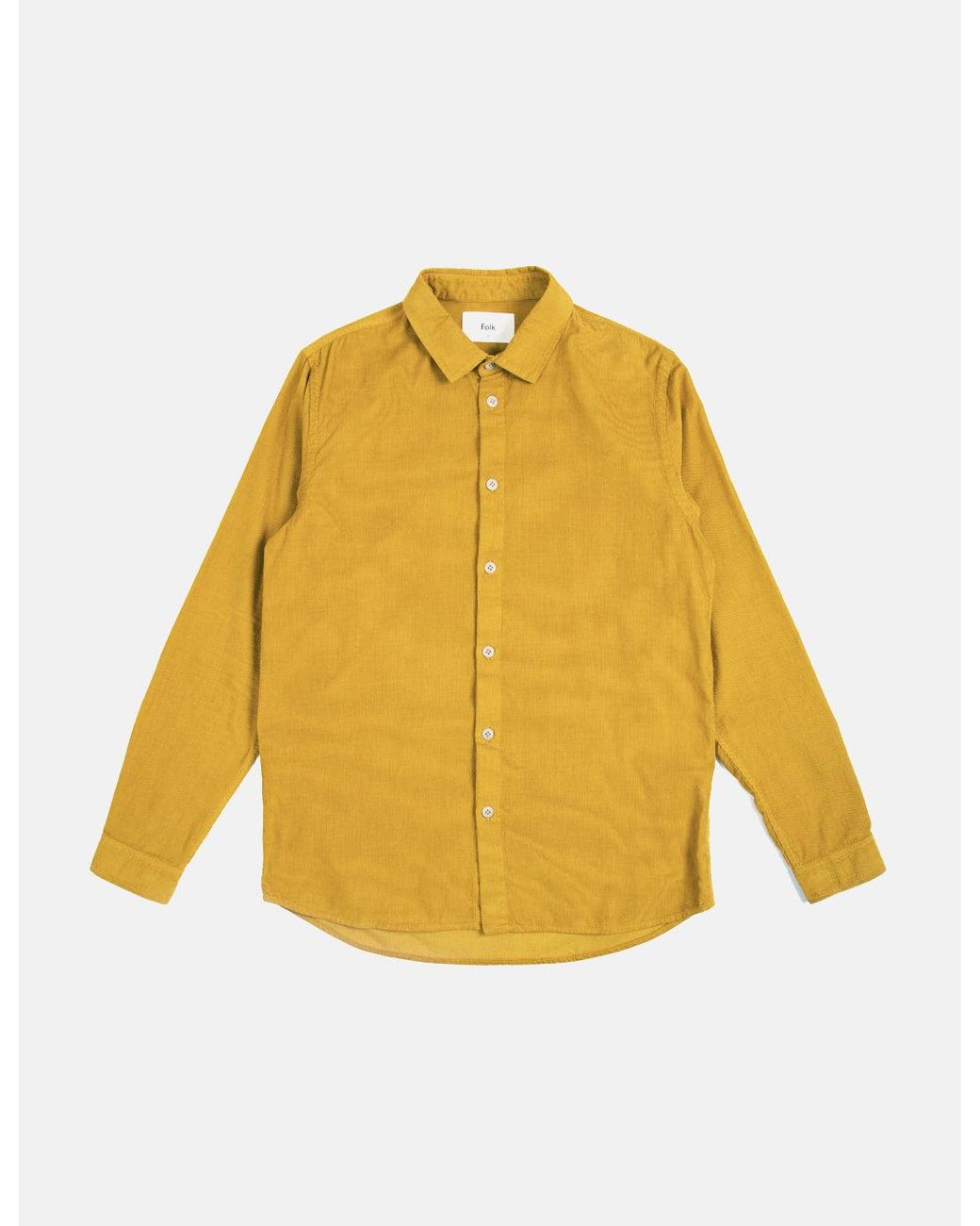 Folk Yellow Folk Baby Cord Shirt for men
