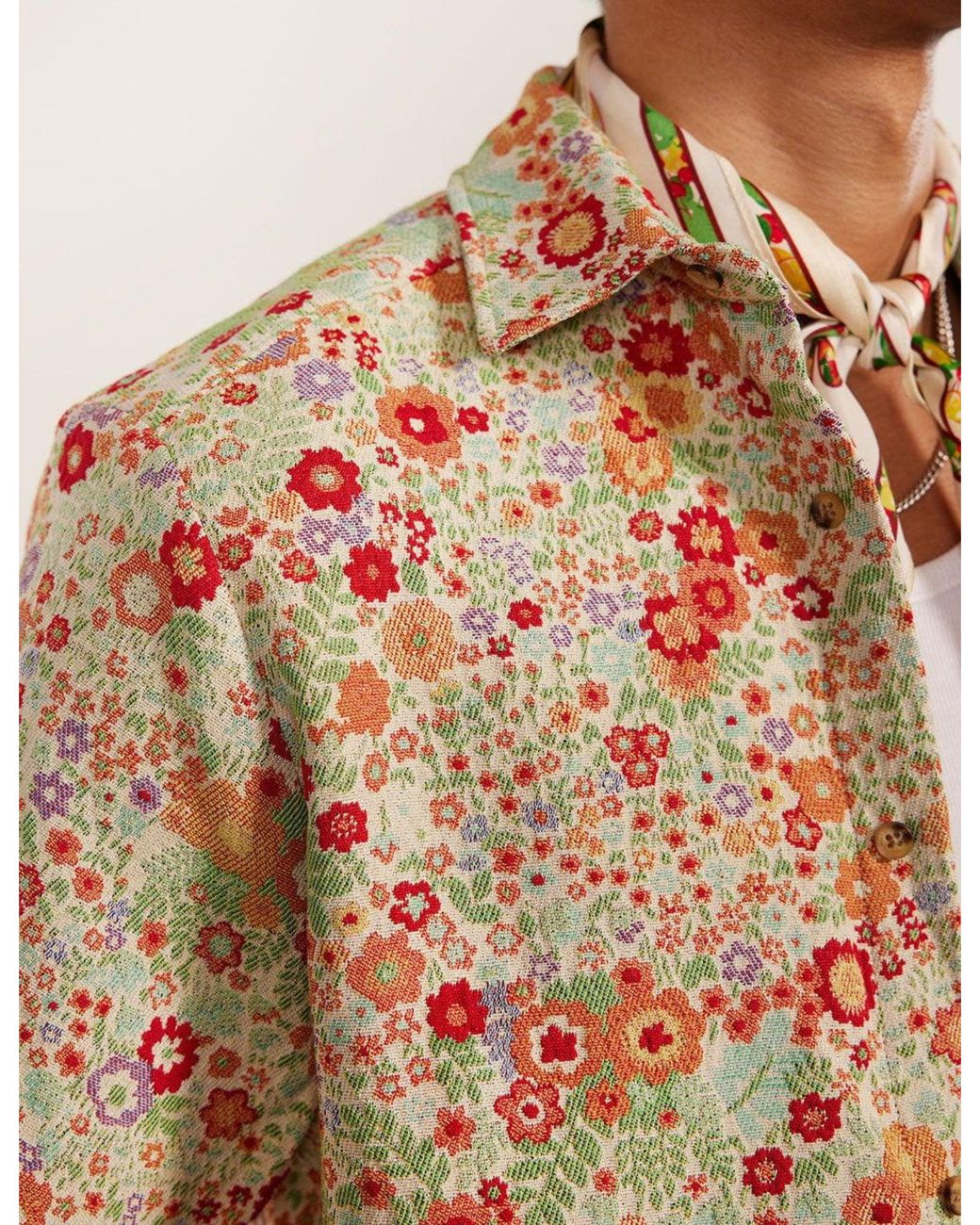 Percival Natural Clerk Floral Shirt for men