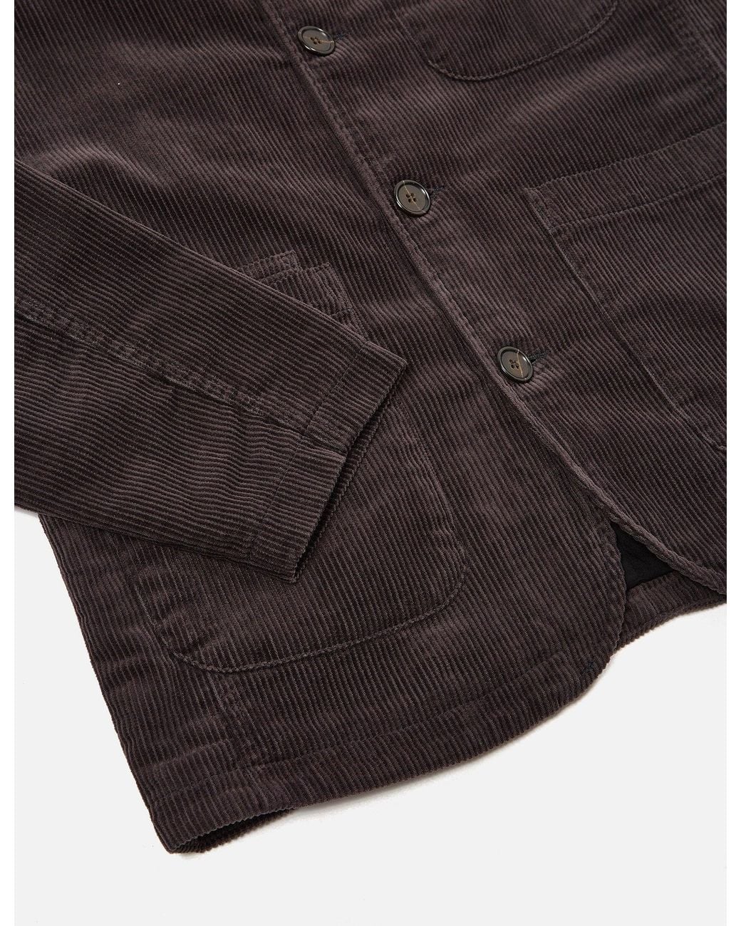 Universal Works Black Bakers Chore Jacket (Cord) for men