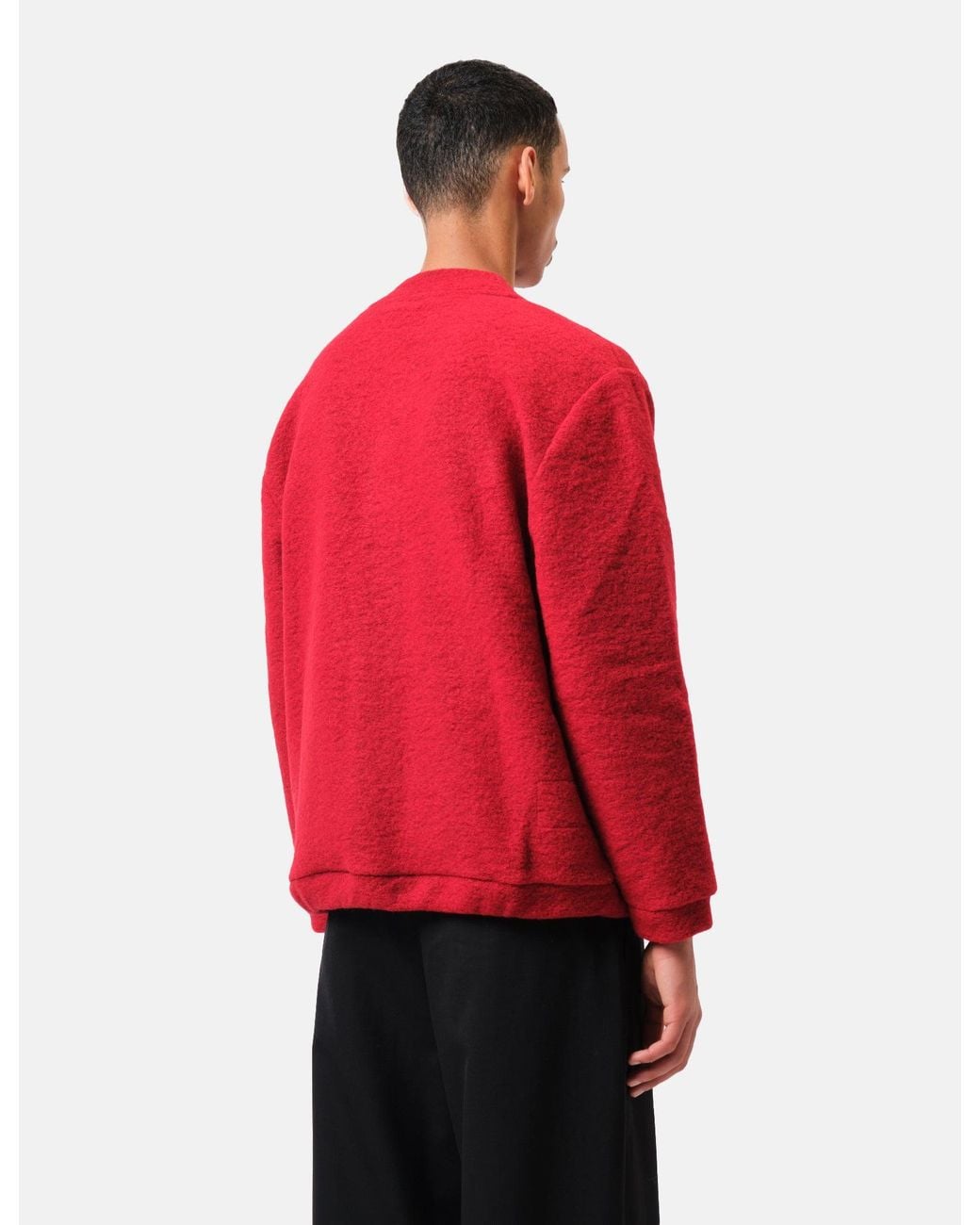 Universal Works Red Advance Cardigan (Wool Fleece) for men
