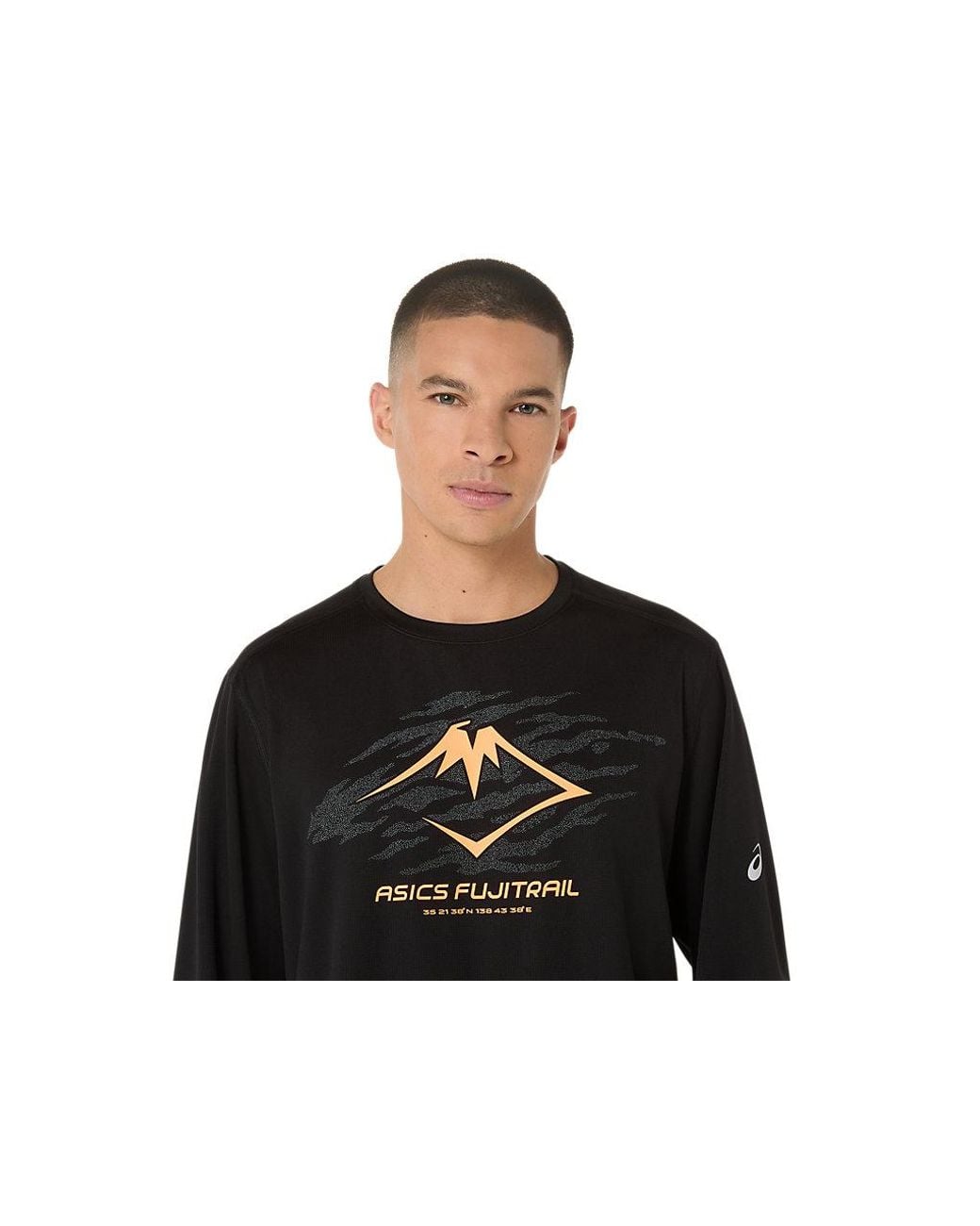 Asics Black Fujitrail Logo Ls Top for men