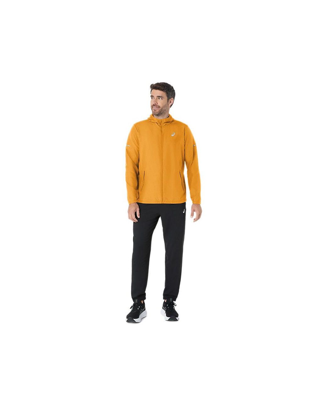 Asics Black Sport Run Hood Jacket for men