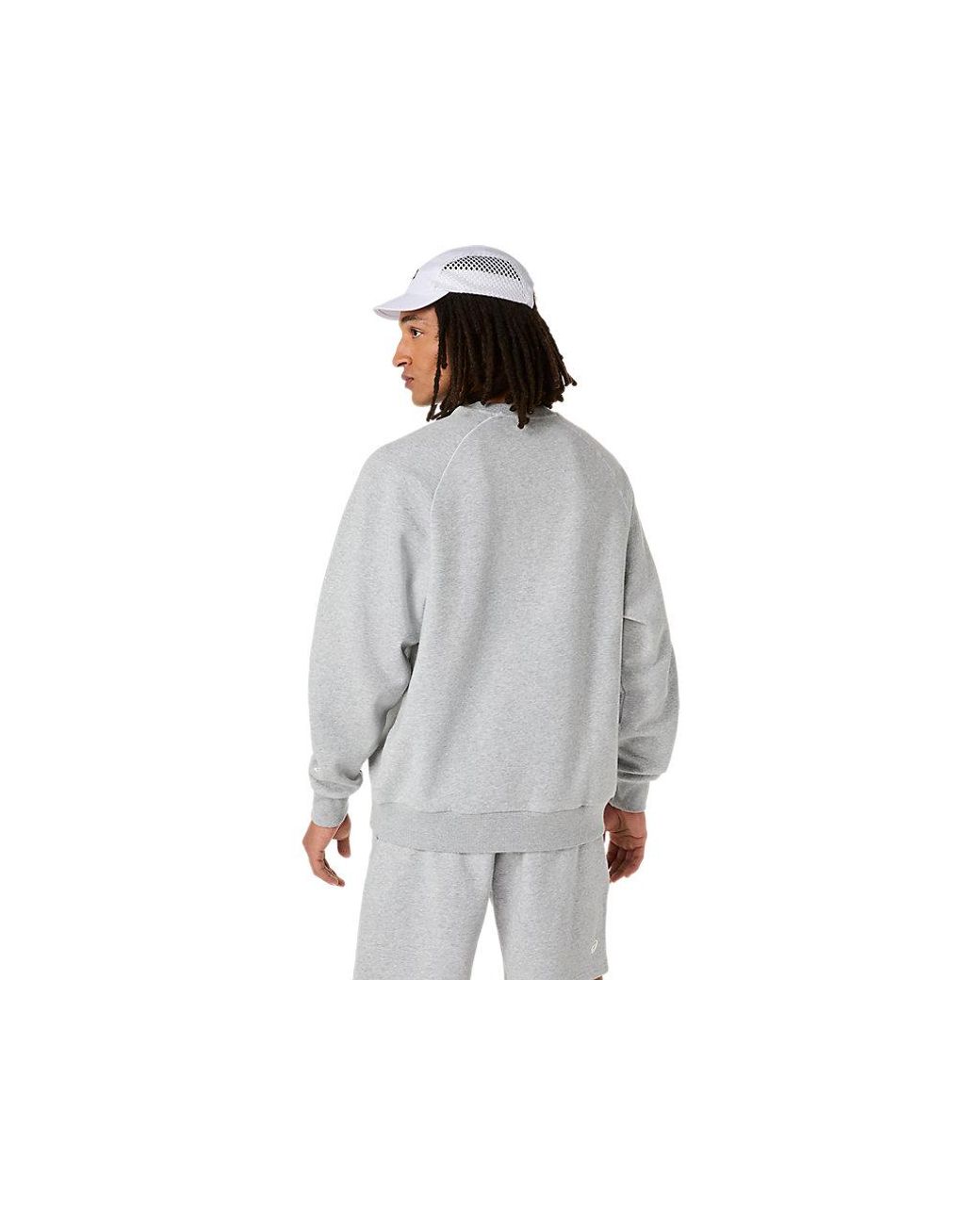 Asics Gray Logo Fleece Crew-neck Top for men
