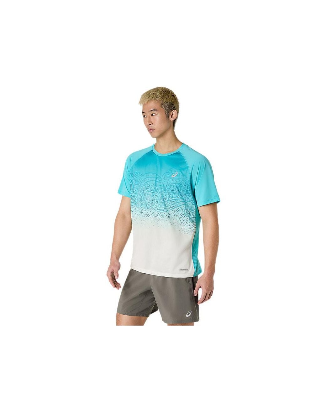 Asics Blue Road Fade Ss Top for men