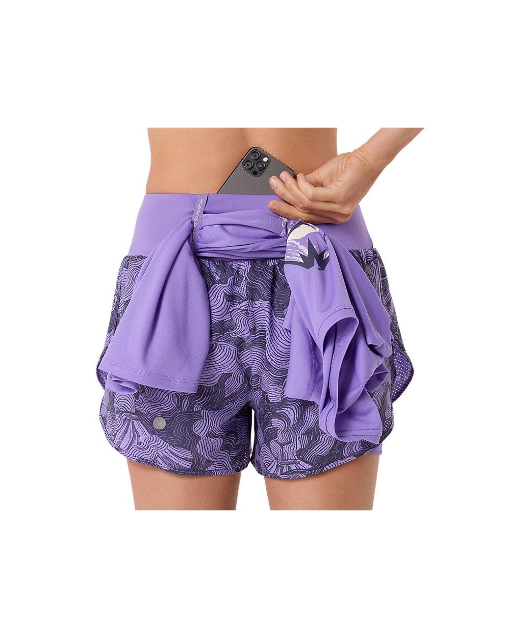 Asics Purple Road All Over Print 2-N-1 3.5In Short