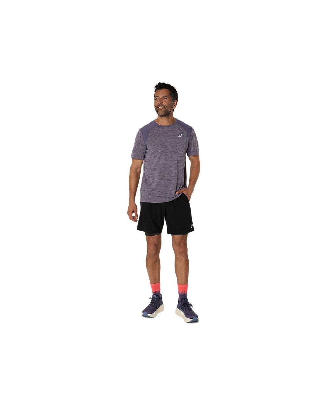 Asics Black Road 2N1 7In Short for men