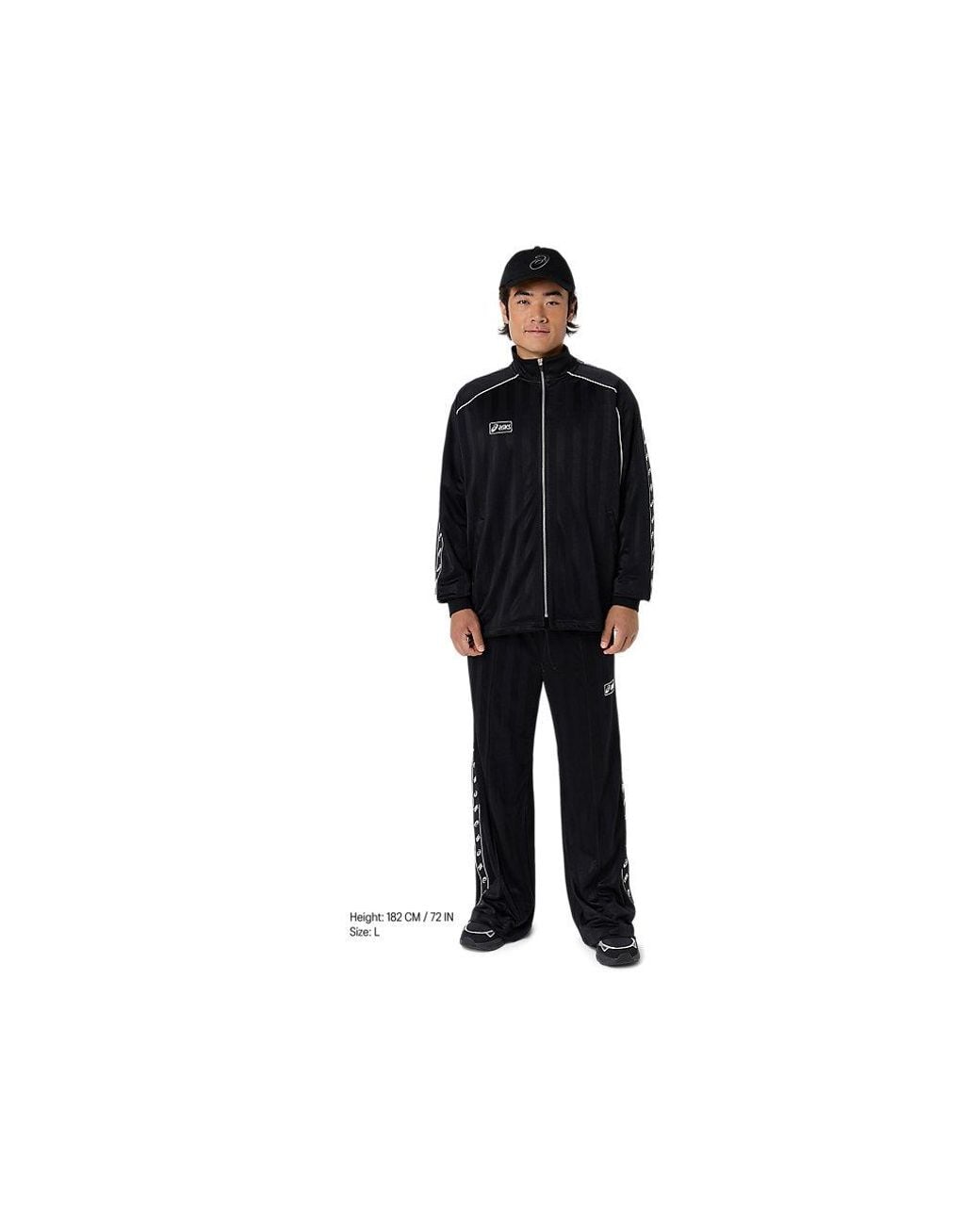Asics Black Classic Jersey Track Jacket for men