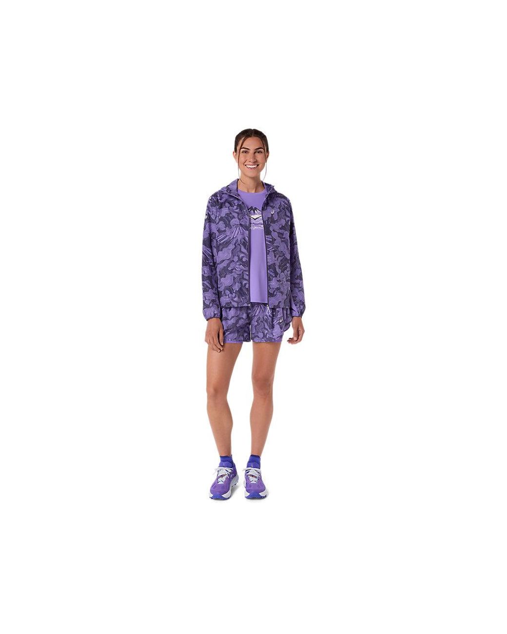 Asics Purple Road All Over Print 2-N-1 3.5In Short