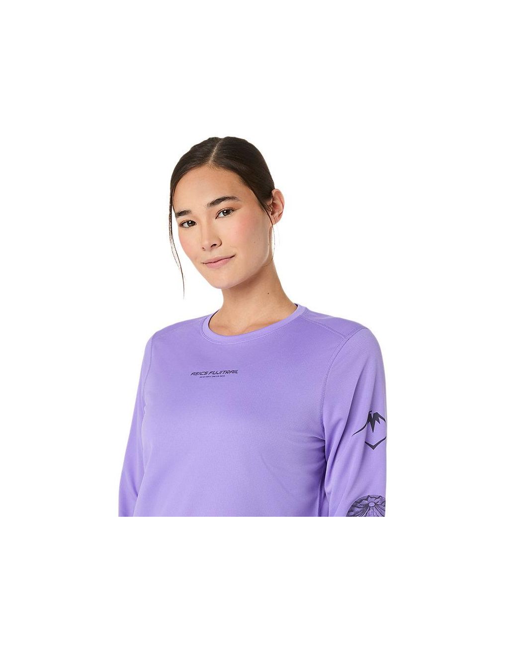 Asics Purple Fujitrail Logo Ls Top