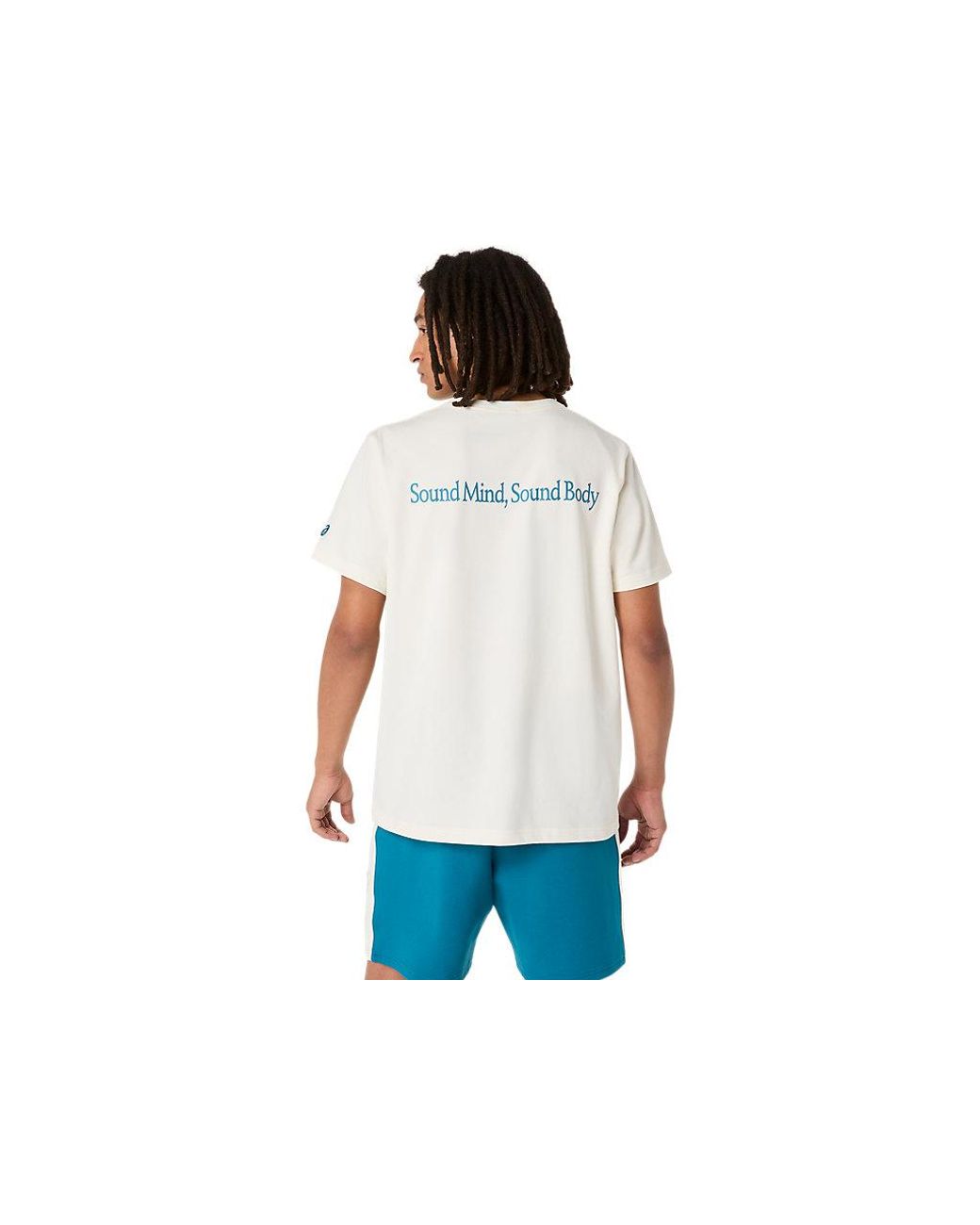 Asics Blue Heritage Heavy Cotton Graphic Tee for men