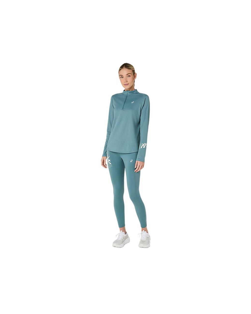 Asics Icon 1/2 Zip Ls Top in het Blue