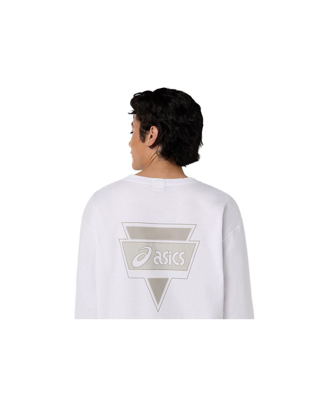 Asics White Graphic Long Sleeve Tee for men
