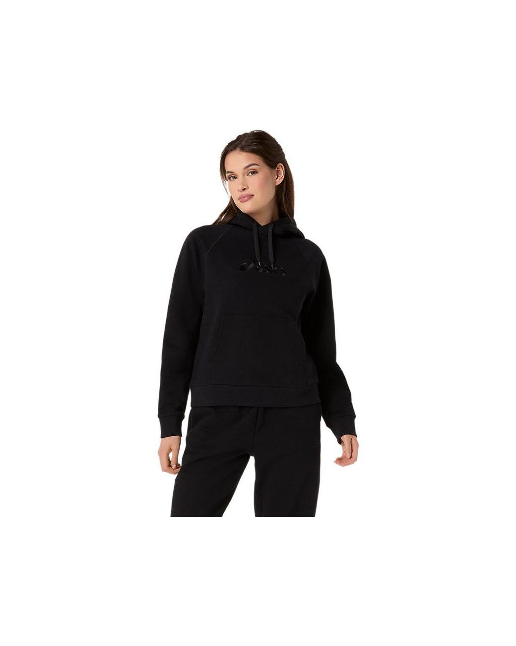 Asics Black Logo Fleece Pullover Hoodie