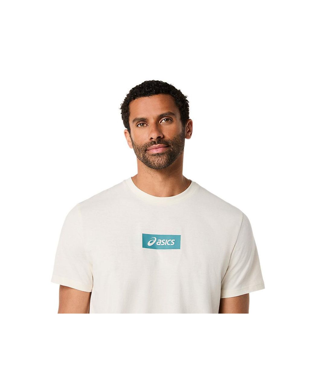 Asics Blue Asics Chest Logo Tee for men