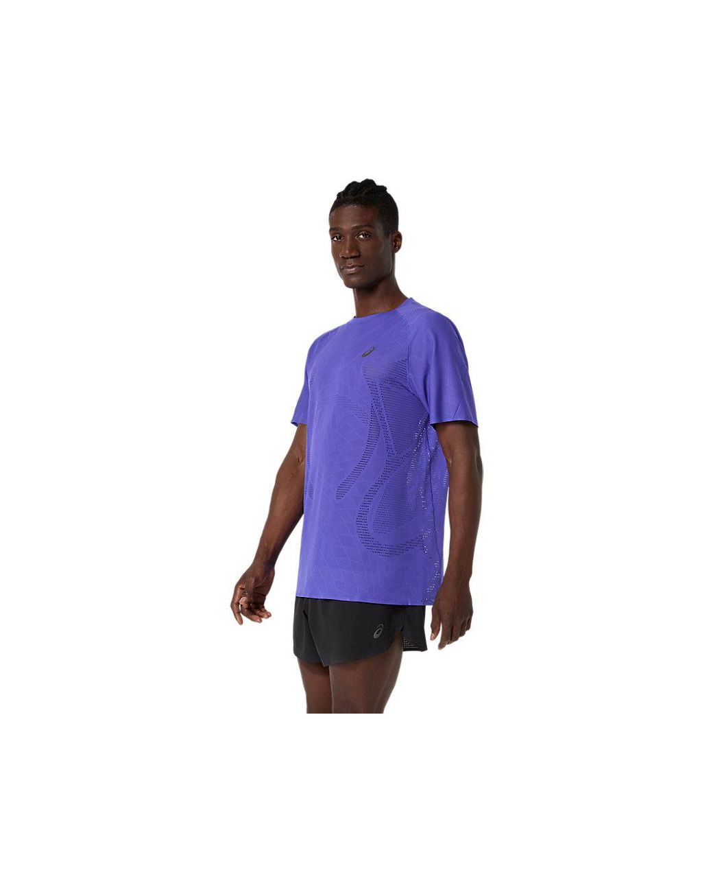Asics Blue Metarun Ss Top for men