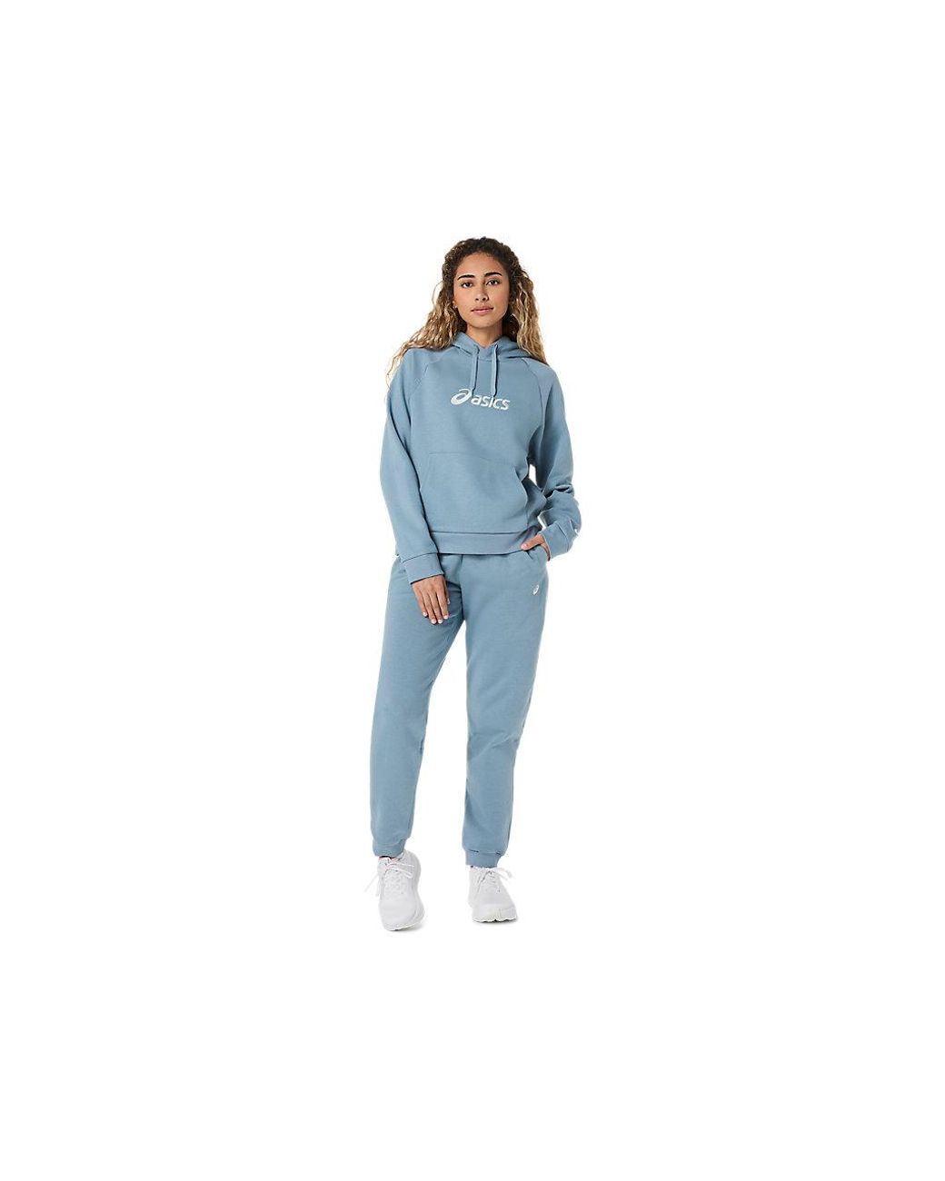 Asics Blue Logo Fleece Pullover Hoodie