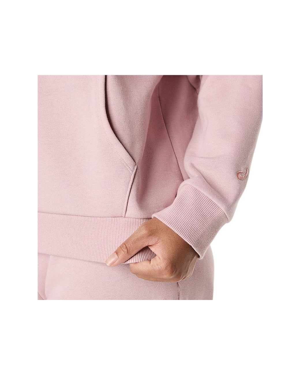 Asics Pink Logo Fleece Pullover Hoodie