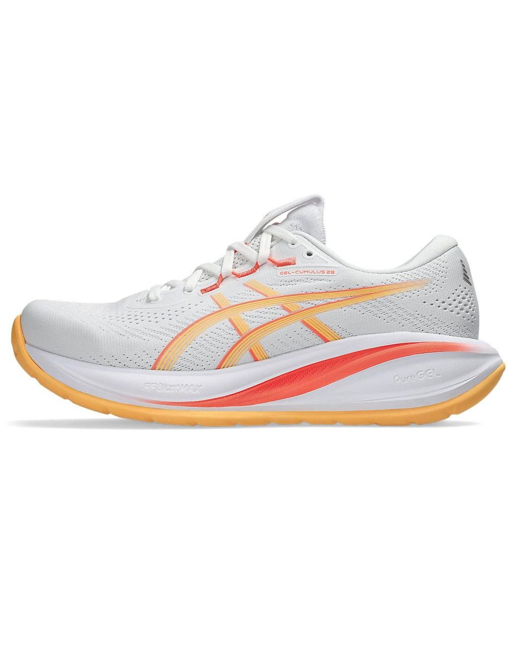 Asics White Gel-Cumulus 28 Running Shoes