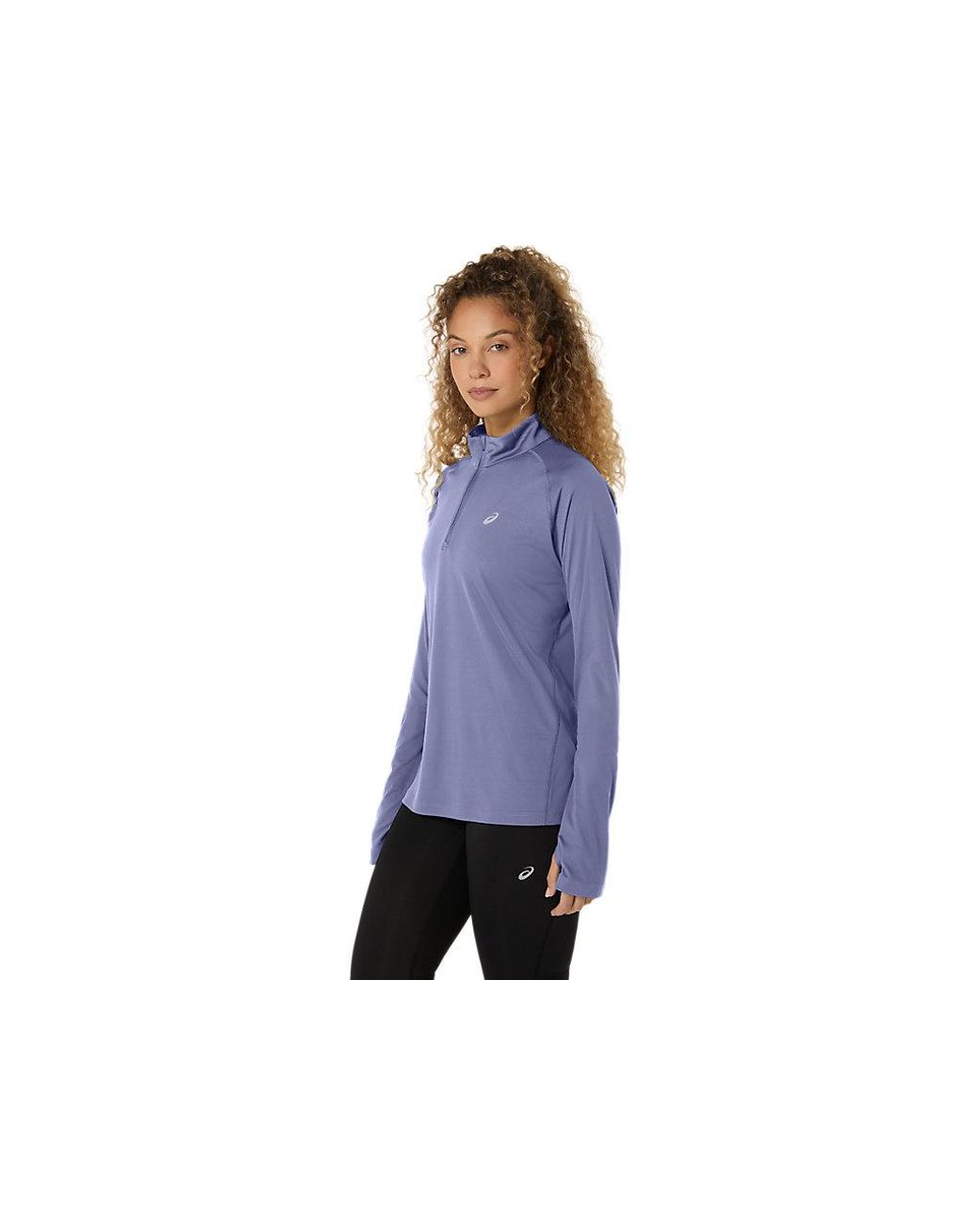 Asics Blue Sport Ls 1/2 Zip Top