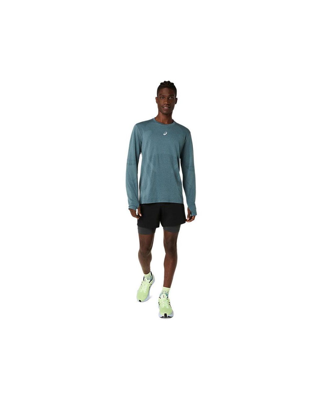 Asics Road Seamless Ls Top in het Blue voor heren