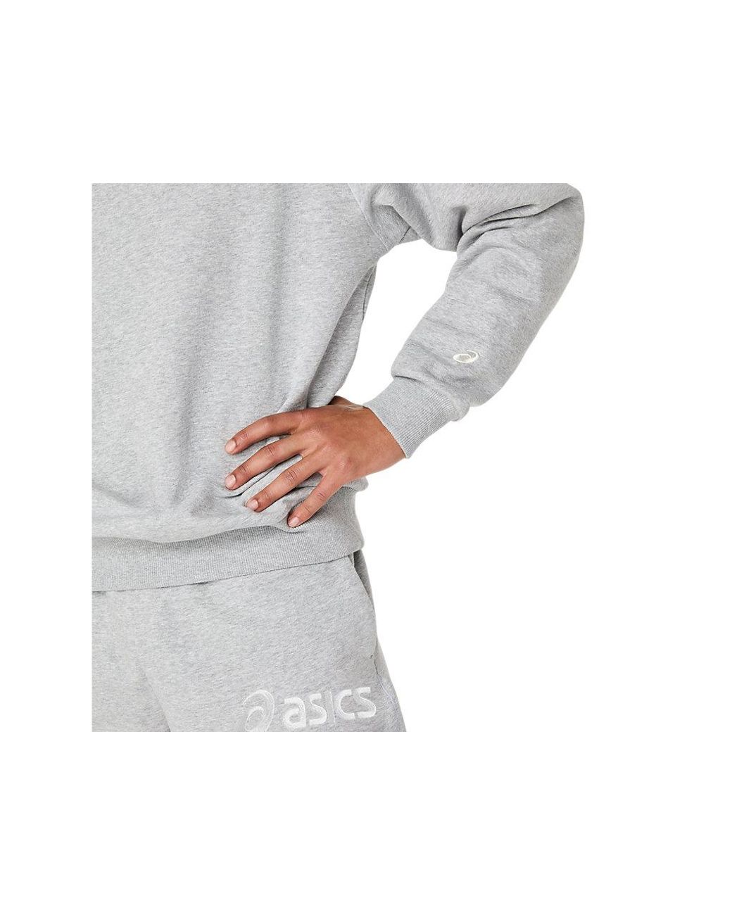 Asics Gray Logo Fleece Crew-neck Top for men