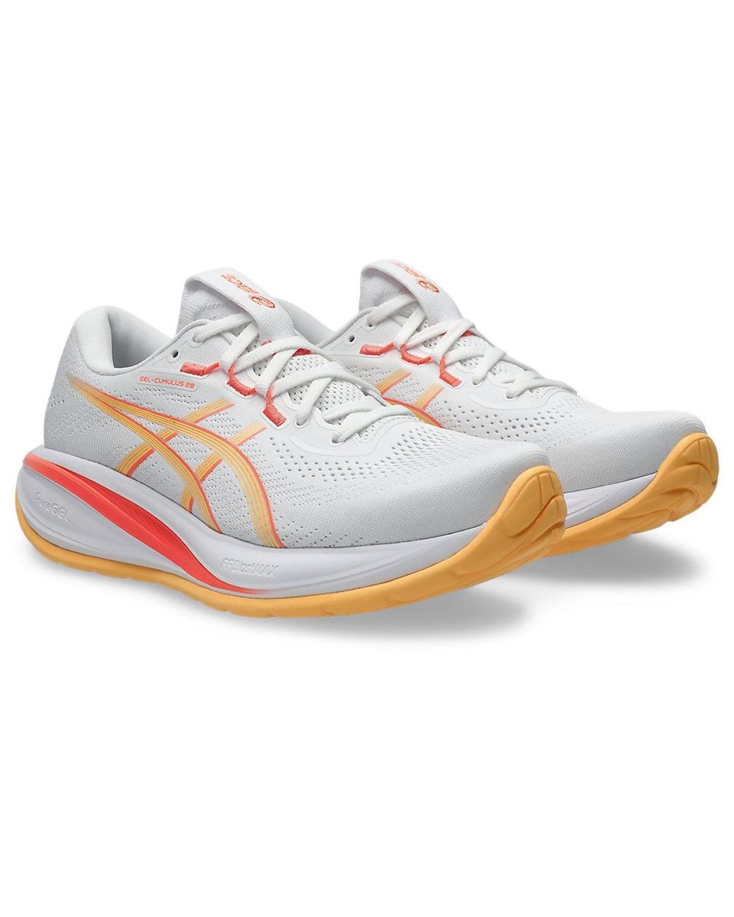 Asics White Gel-Cumulus 28 Running Shoes