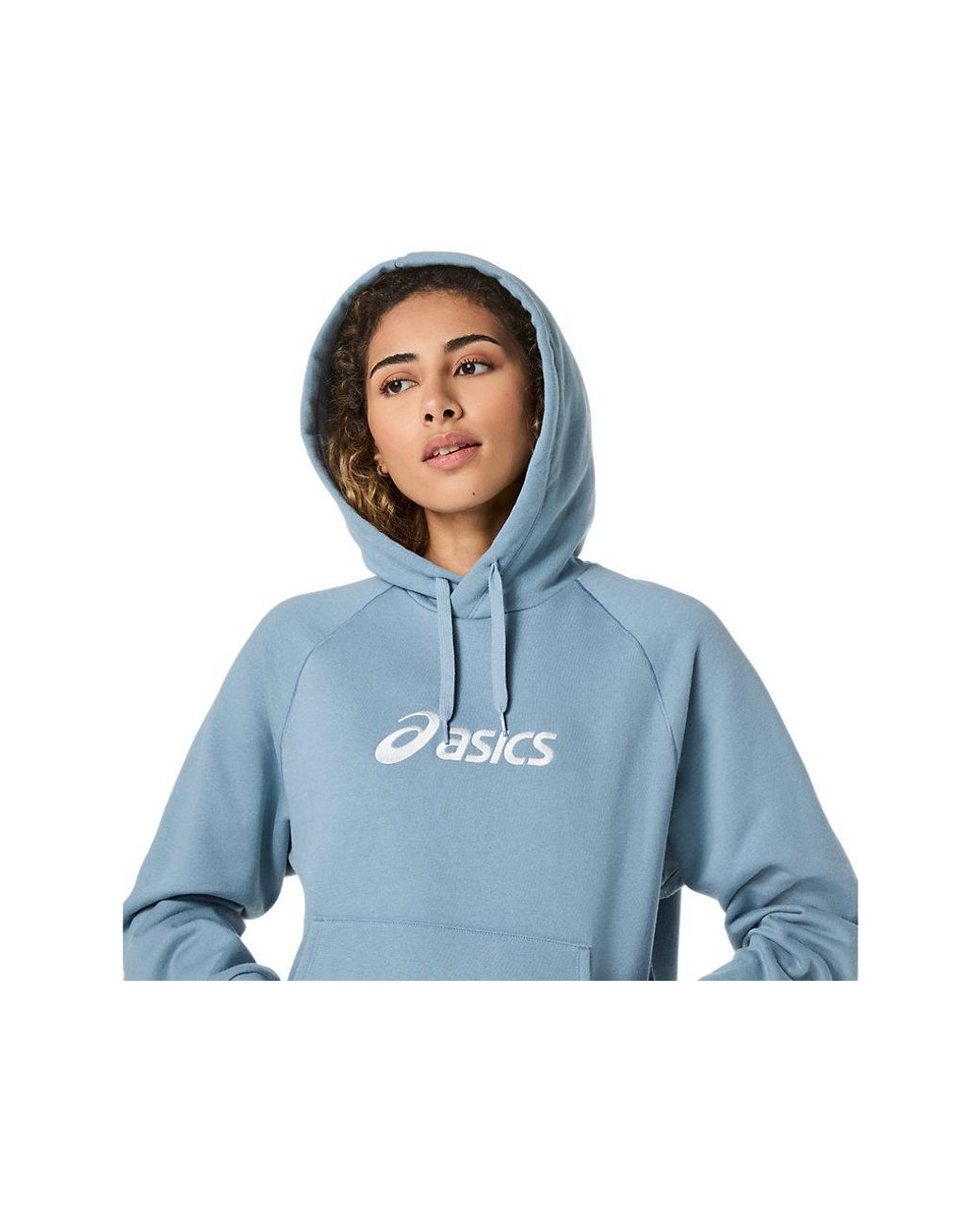 Asics Blue Logo Fleece Pullover Hoodie