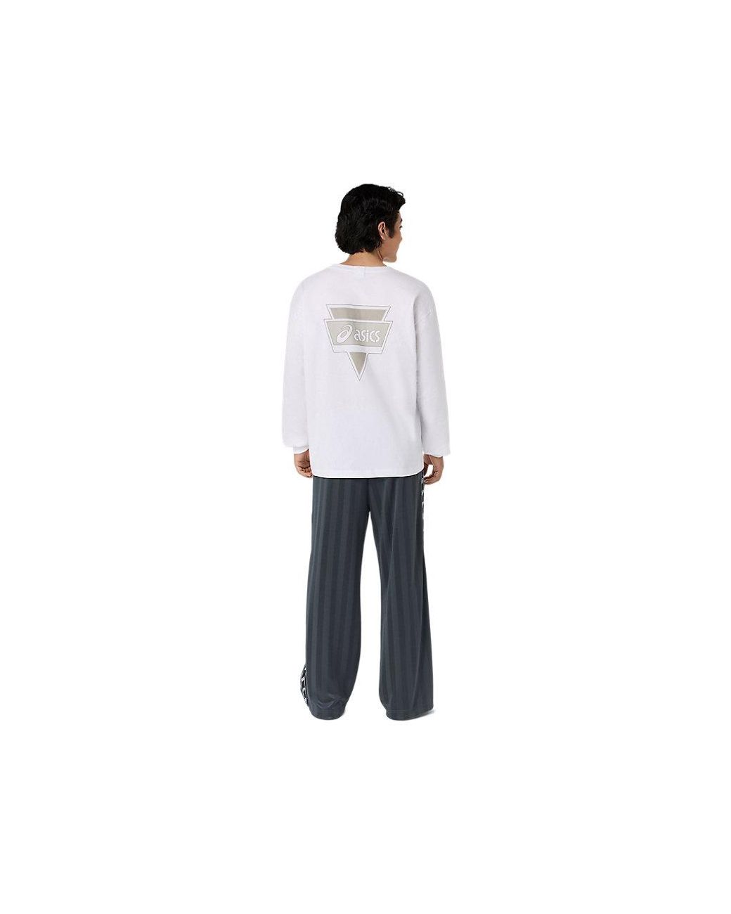 Asics White Graphic Long Sleeve Tee for men