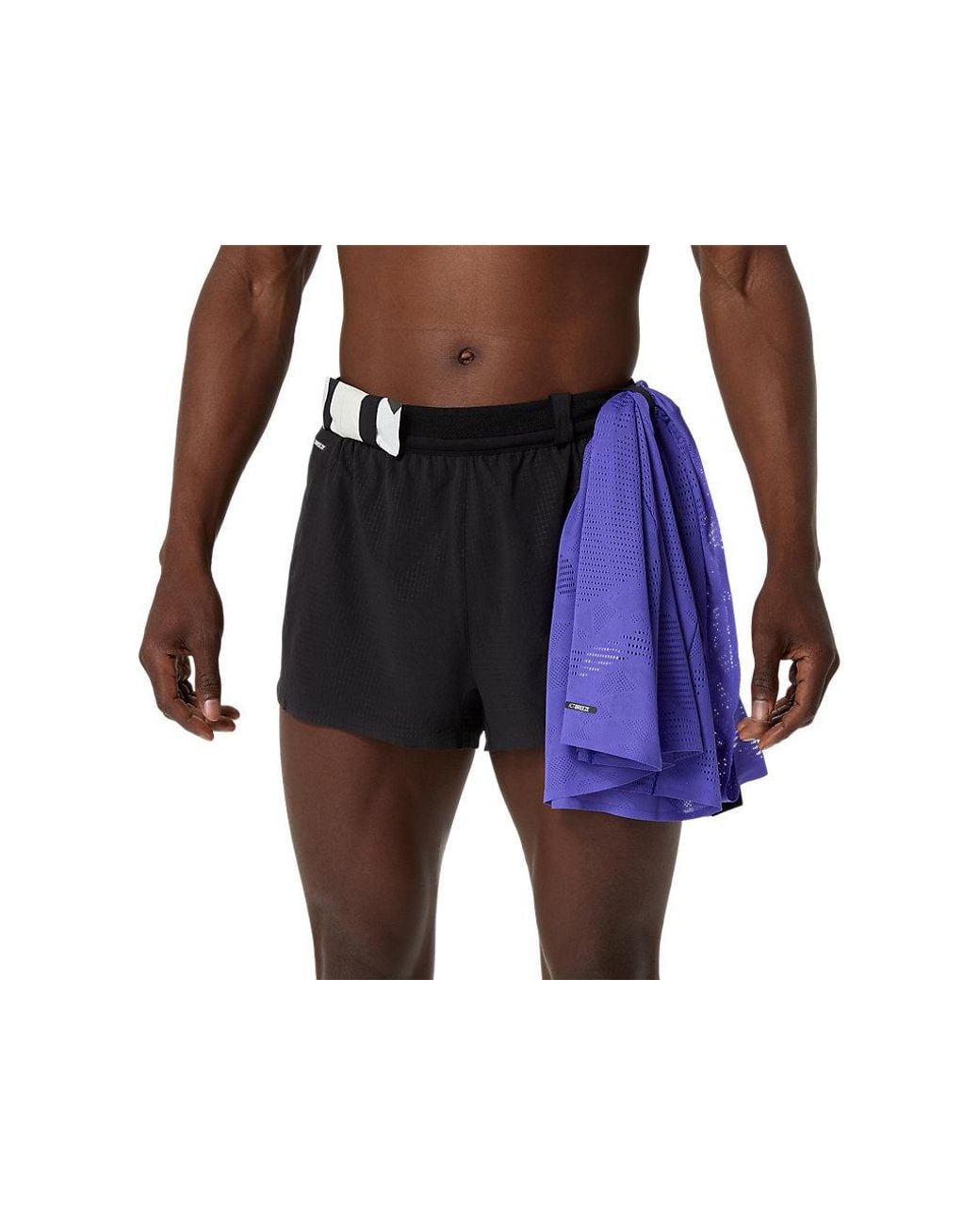 Asics Metarun Split Short in het Black voor heren